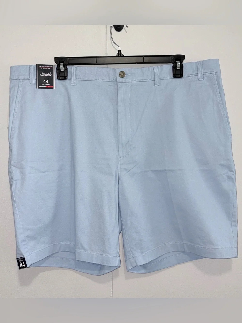 Roundtree & Yorke Mens Big & Tall Shorts 44 Cash Blu Classic Fit NWT
